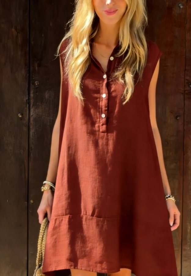Women's Relaxed Vibe Linen Shirt Dress