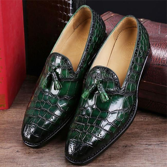 Classic Alligator Tassel  Slip-On Shoes-Zittor