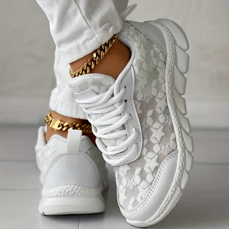 Women s Lace Solid Color Sneakers Platform Lace Soft Sole details 5
