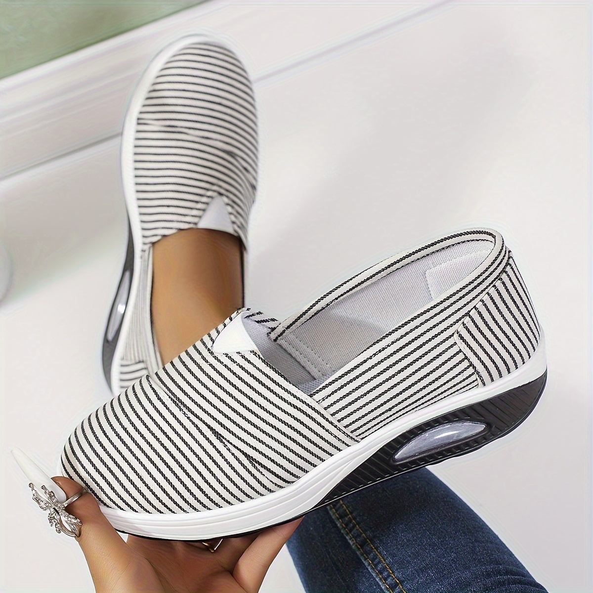 Women's Striped Comfortable Air Walking Shoes