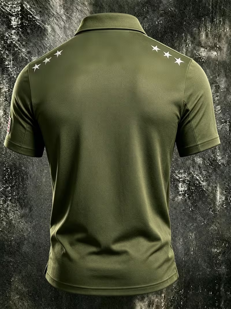 Men’s Patriotic Quick-Dry Tactical Polo Shirt-Embrace American Freedom
