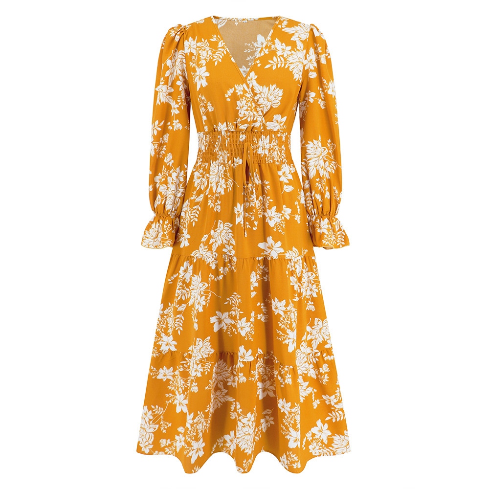 🔥Temperament lantern sleeve cake dress