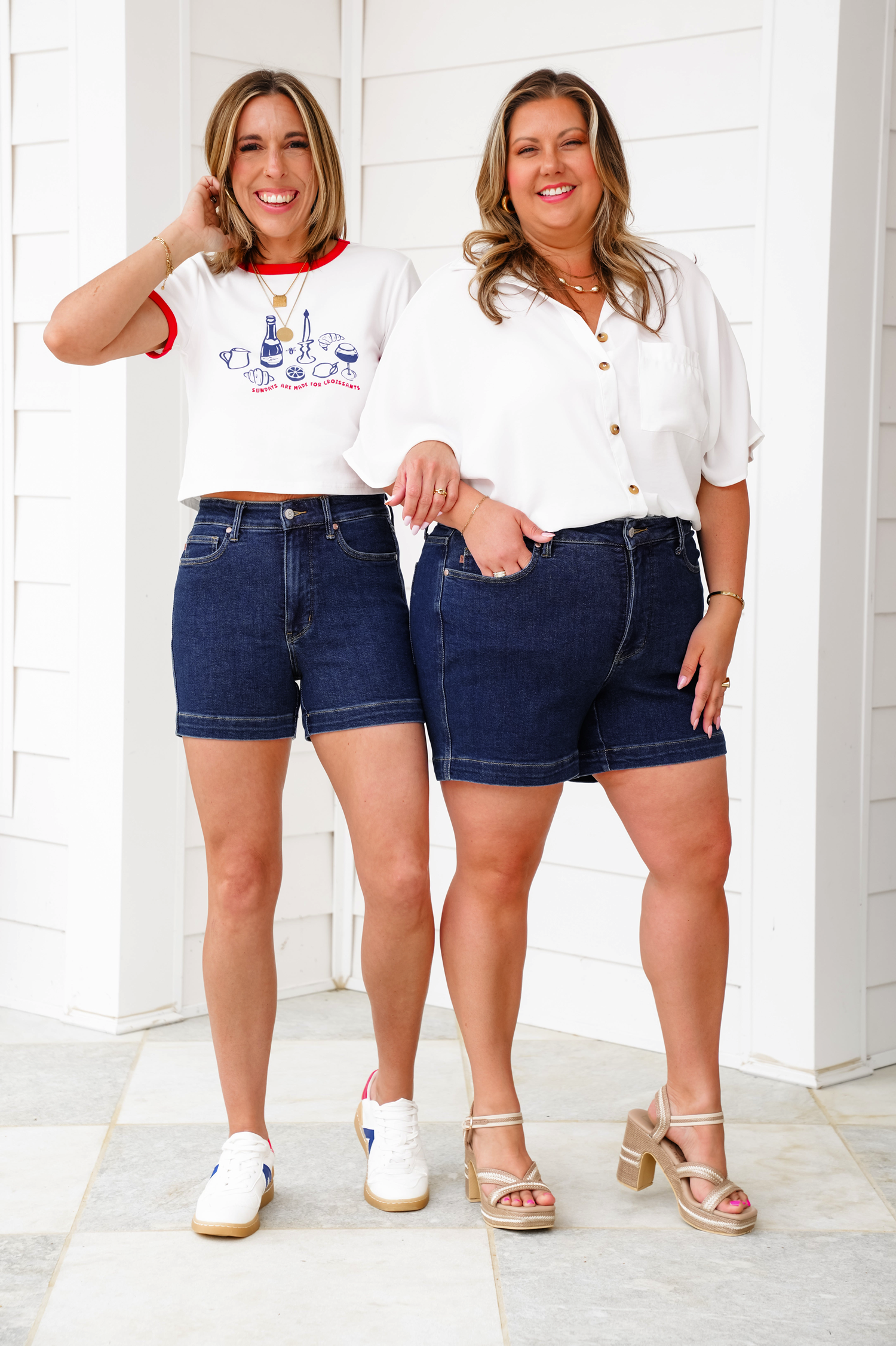 Dark Wash Tummy Control Shorts