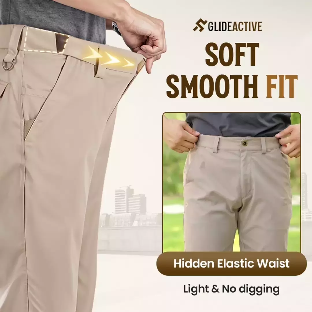 Men's Active Khaki Pants With Expandable Waistband