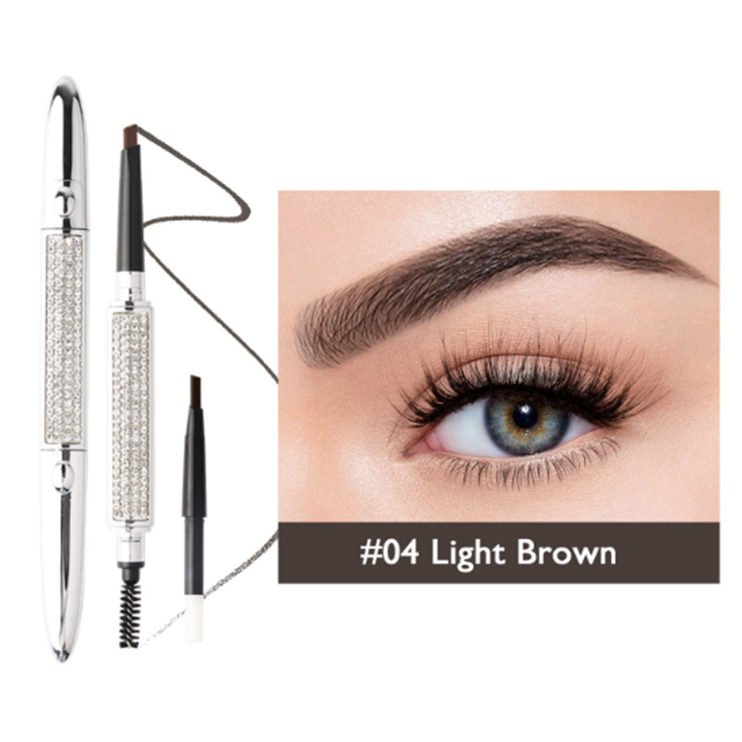 #8. Starry Sky Diamond Silver Tube Double-headed Eyebrow Pencil