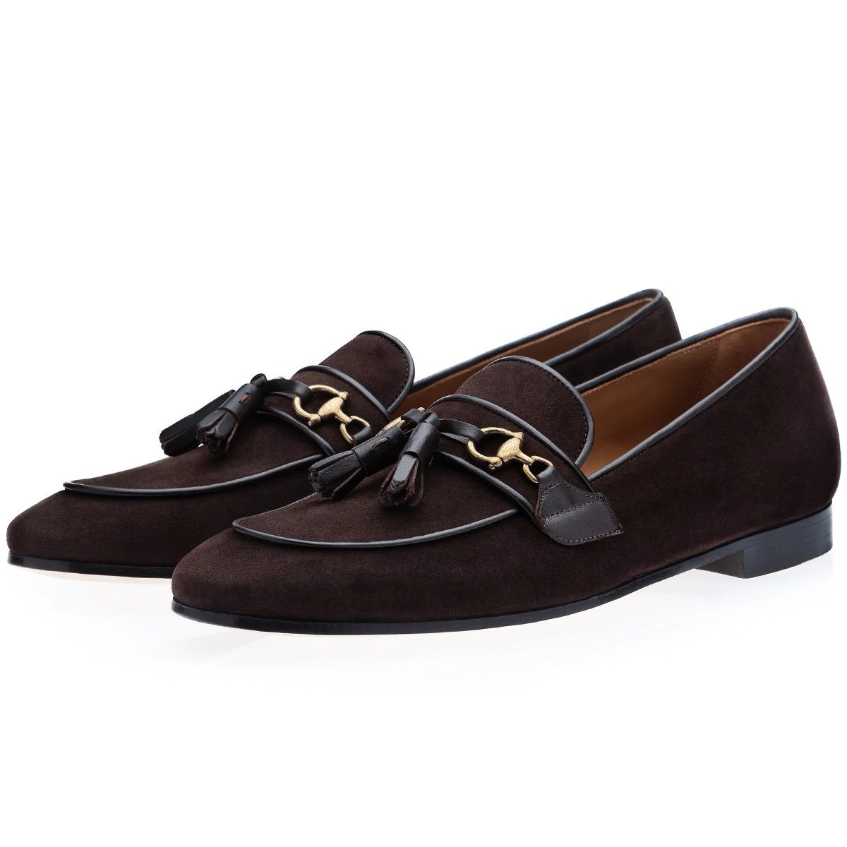Brown Suede Tassel Loafer-Zittor