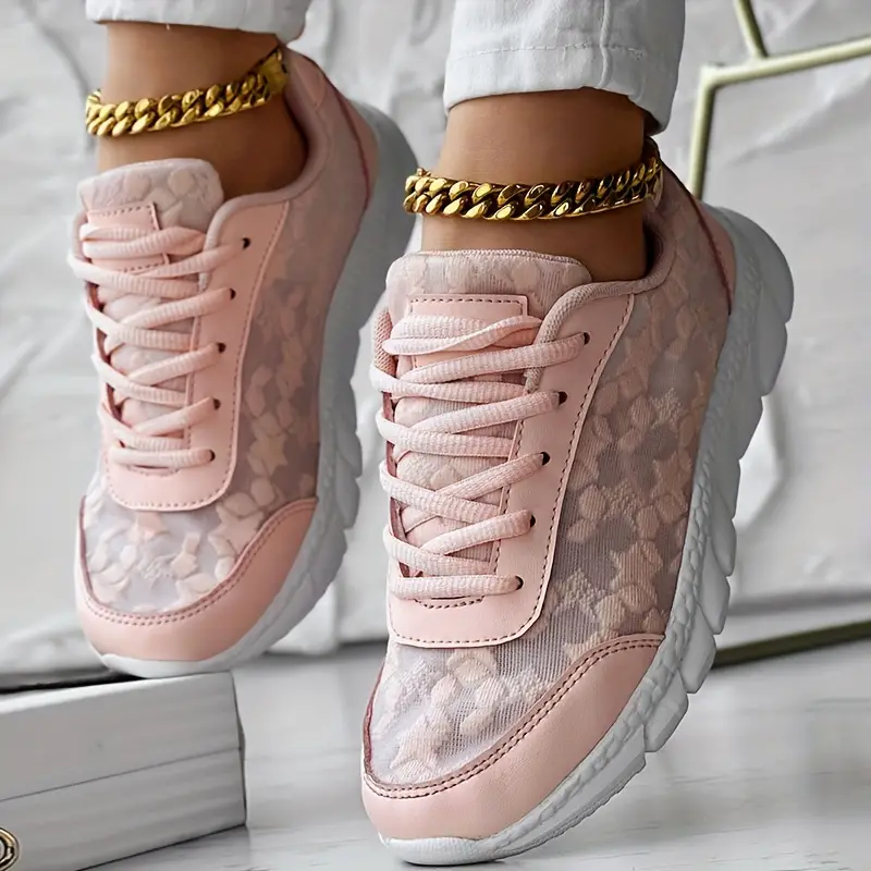 Women s Lace Solid Color Sneakers Platform Lace Soft Sole details 8