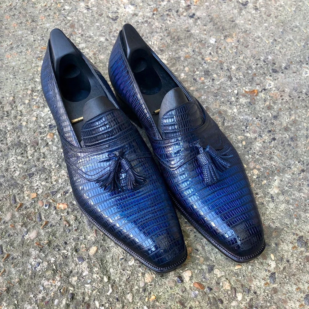 HANDMADE SLIP ONS LOAFER TASSEL SHOES-Zittor