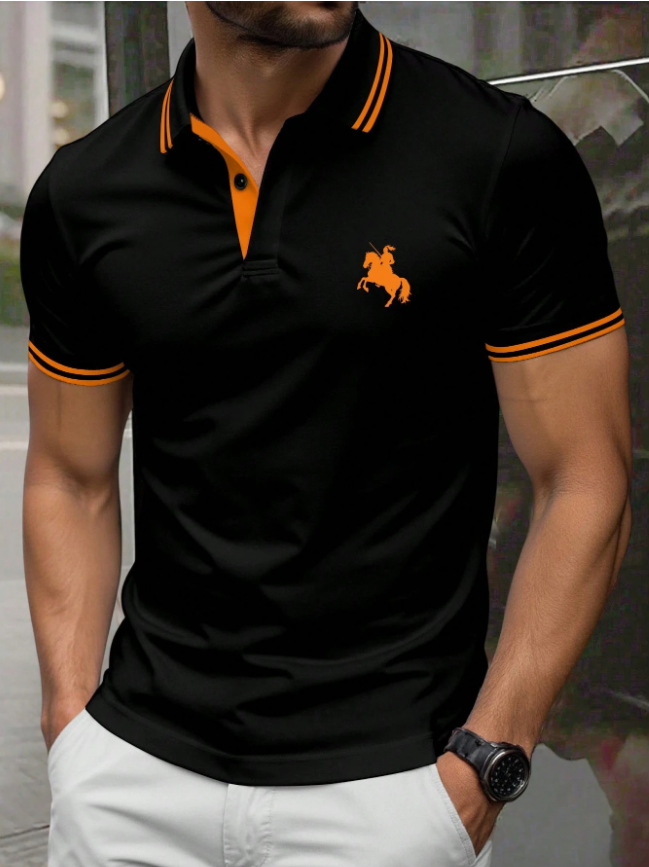 Men's Button Henley Collar Sports Polo Shirt