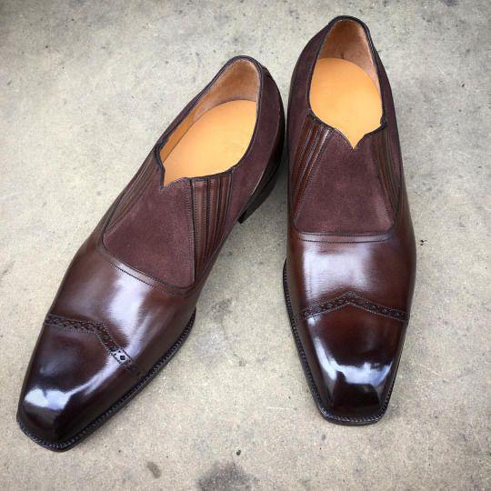 Suede Stitching Men Dress Shoes-Zittor