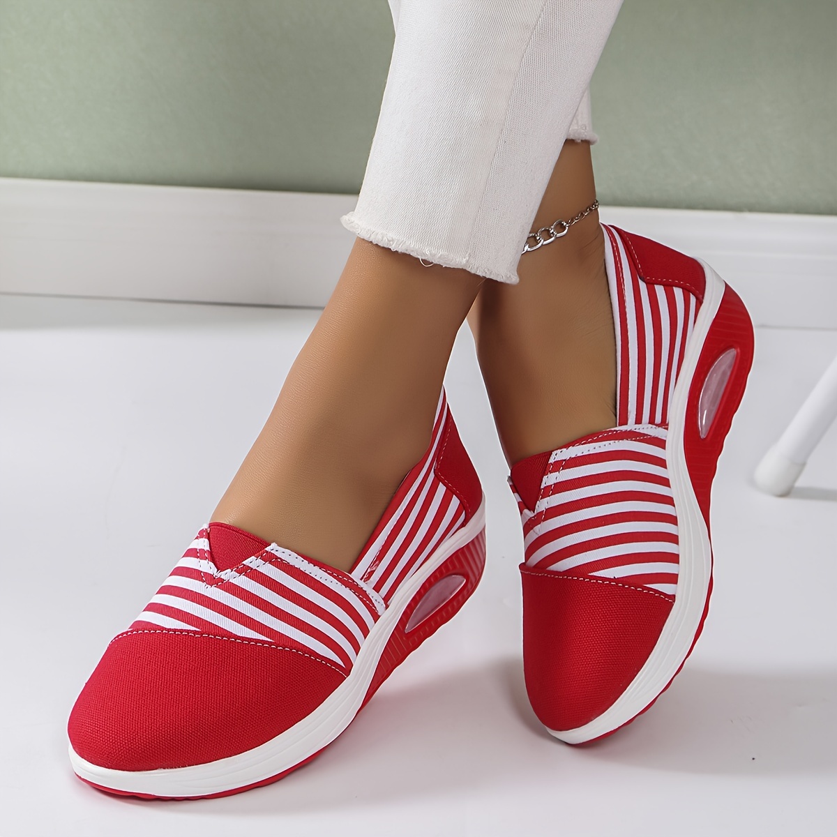 Women's Striped Comfortable Air Walking Shoes
