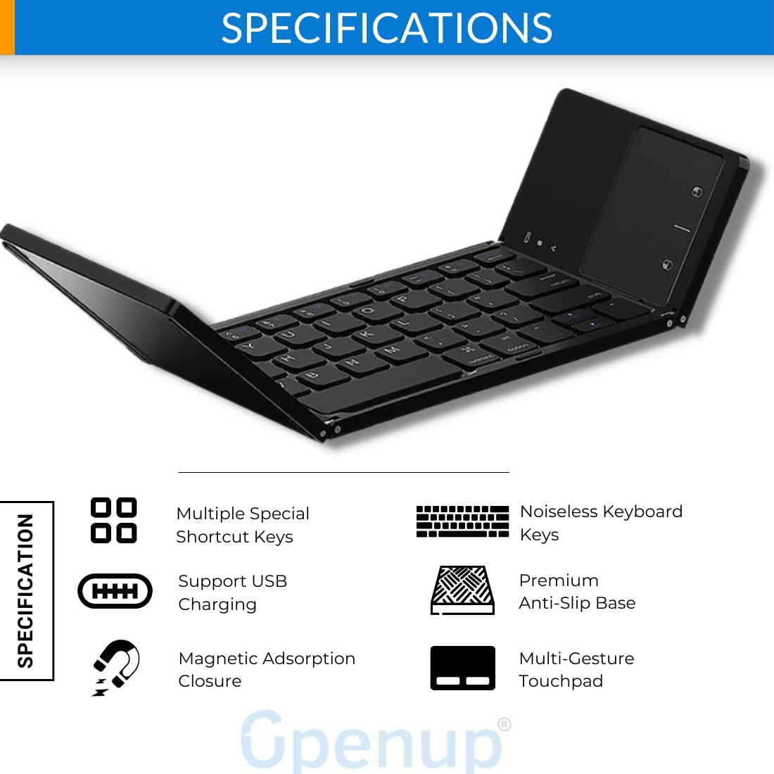 (Almost Sold Out) Foldable Wireless Bluetooth Keyboard For Phone&Tablets (Free Shipping)