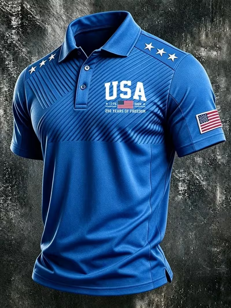 Men’s Patriotic Quick-Dry Tactical Polo Shirt-Embrace American Freedom