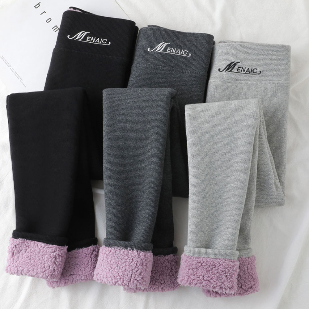 Grattlamm™ Stretchiga tighta Leggings för kvinnor med hög midja i tjock fleece