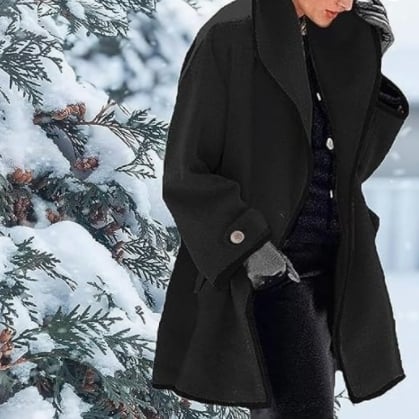 🔥Early Black Friday Sale⭐Hooded Color Block Woolen Coat