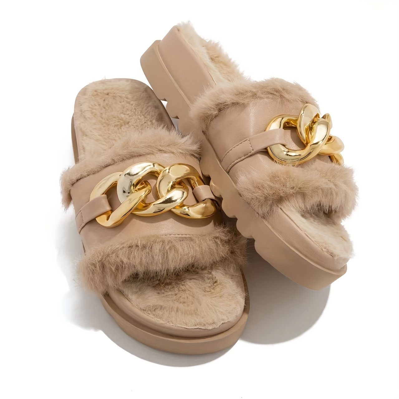 Women's Metallic Chain Decor Slippers