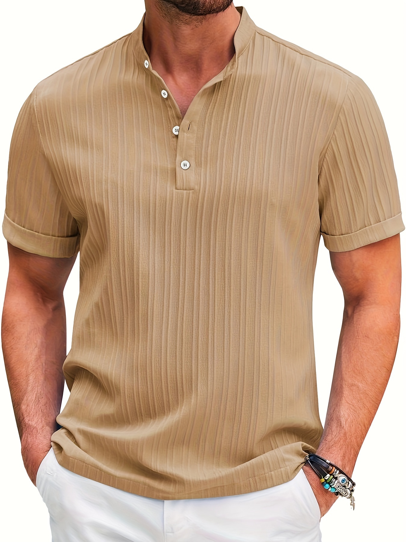 Men's Casual Breathable Striped Golf Shirt