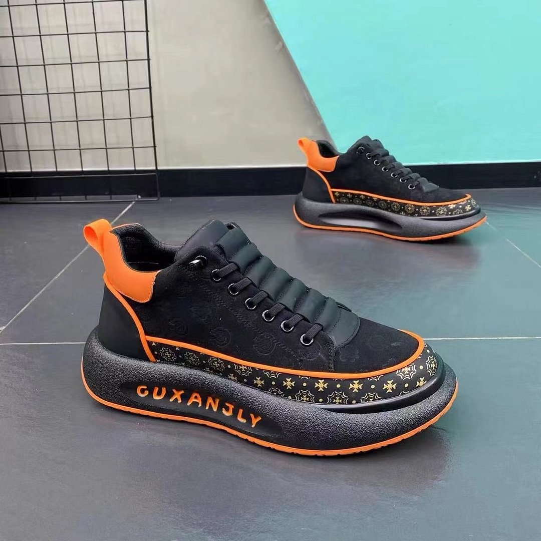 2023 Men's Embroidered Autumn and Winter Thick Soled Casual Shoes-Zittor