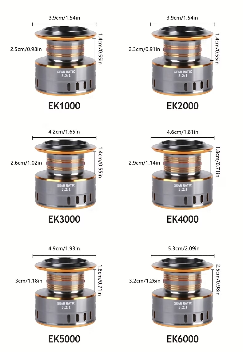 All-Water Spinning Reel 5.2:1 Gear Ratio 12KG Max Drag Aluminum Spool Freshwater & Saltwater Fishing Reel