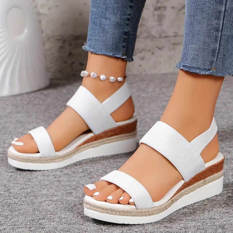 simple wedge sandals women s casual elastic band summer details 0