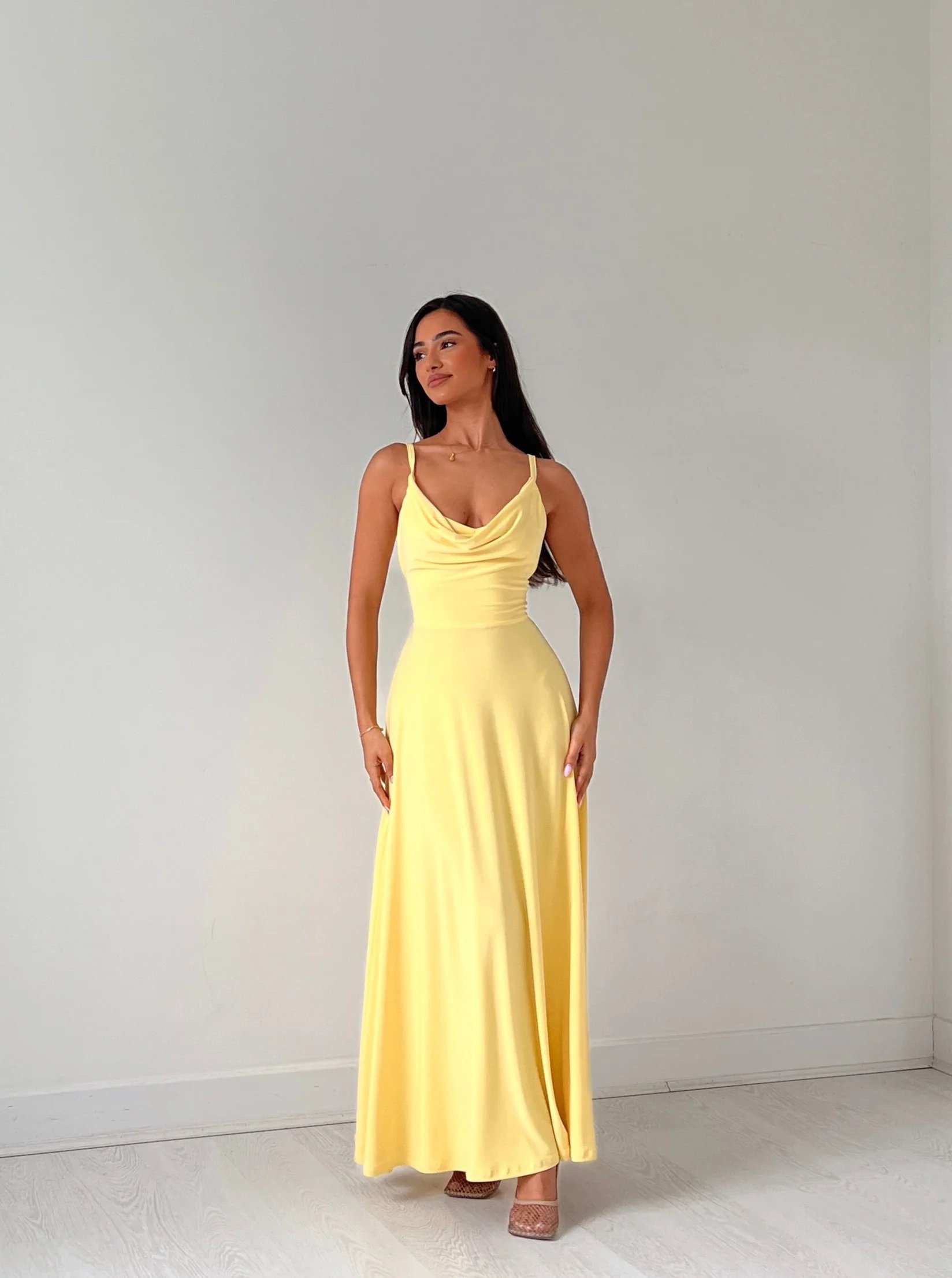 Drape Maxi Dress with Built-in Bra