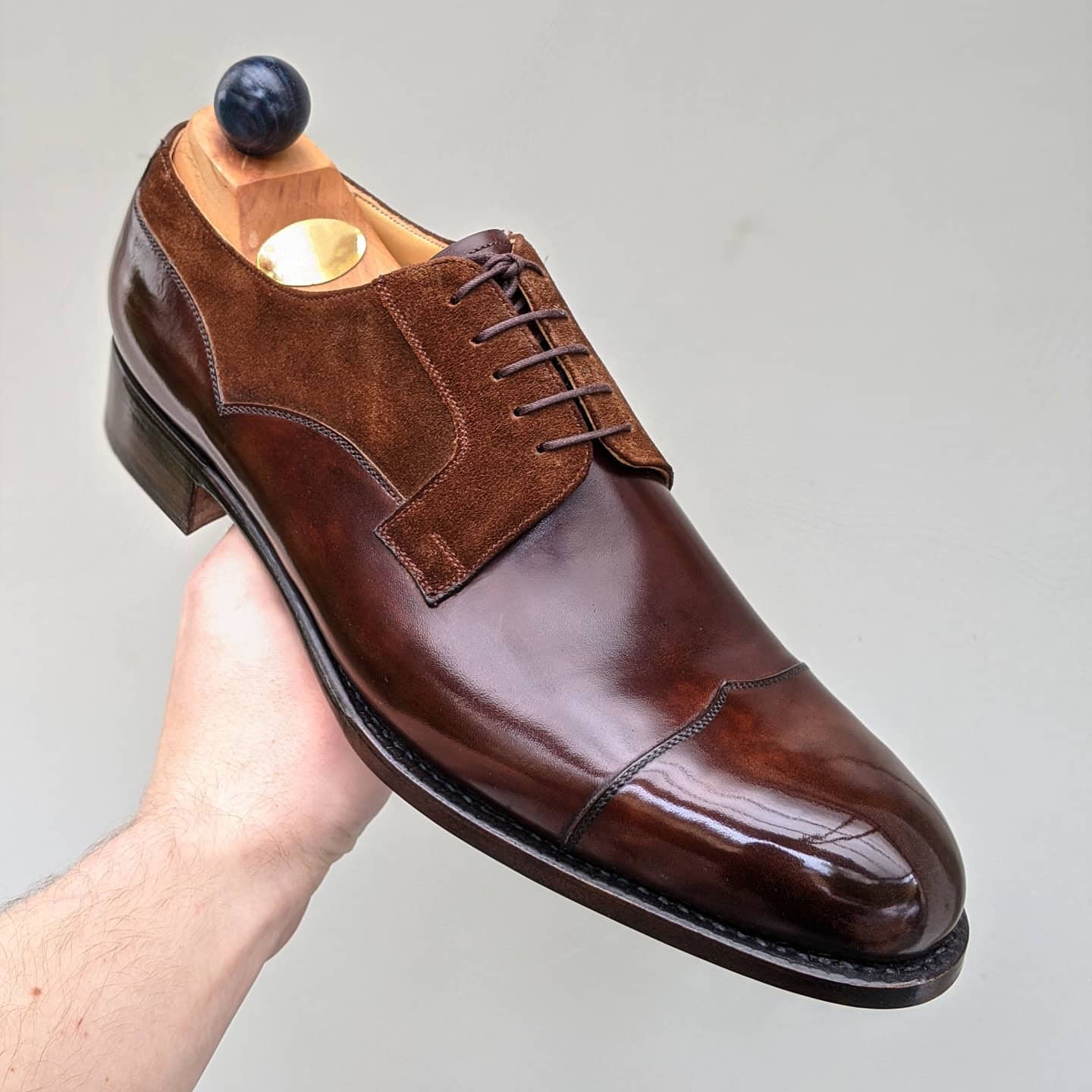 Red Leather and Suede Splicing Men Dress Shoes-Zittor