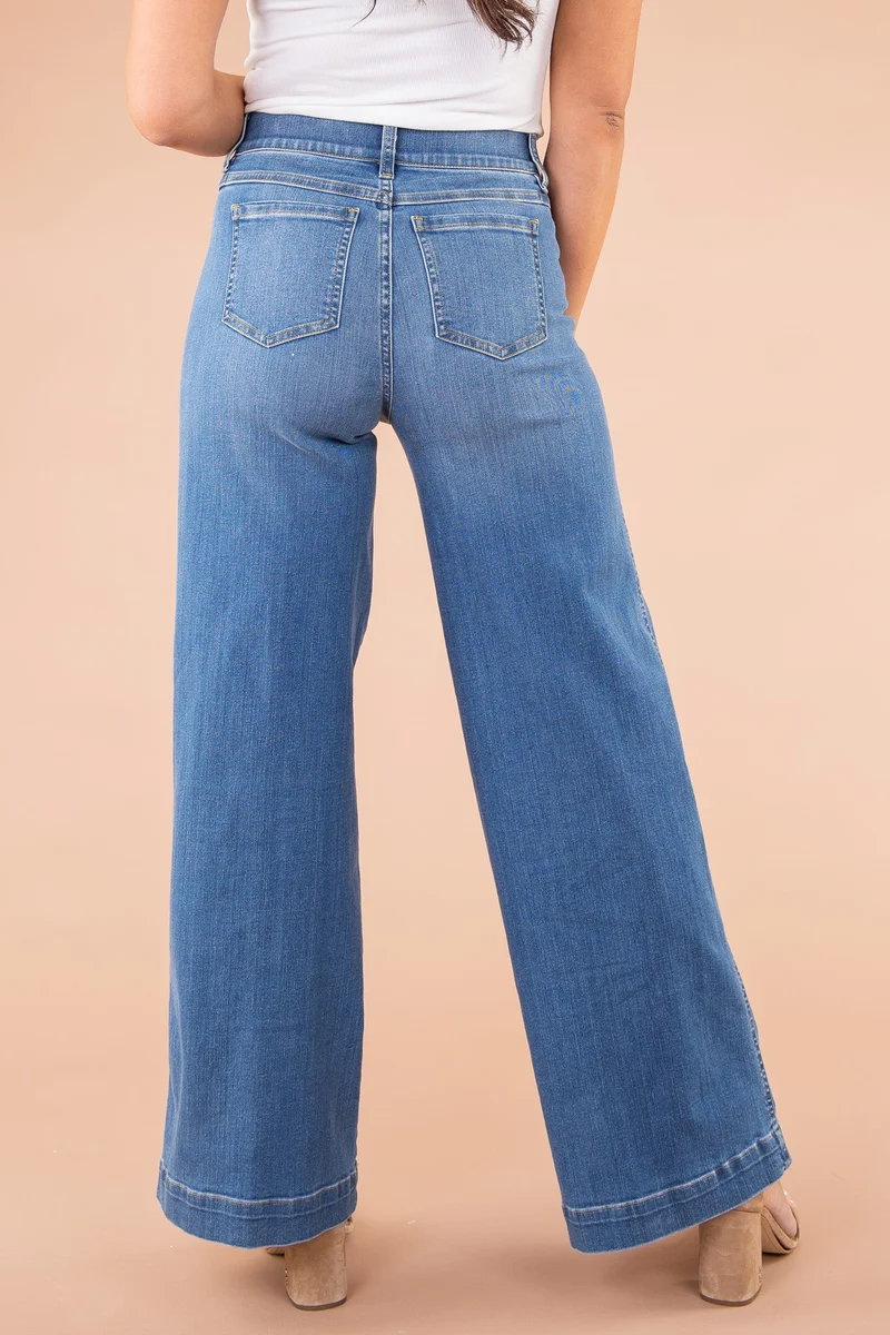 Last Day 50% OFF🔥Seamed Front Wide Leg Jeans