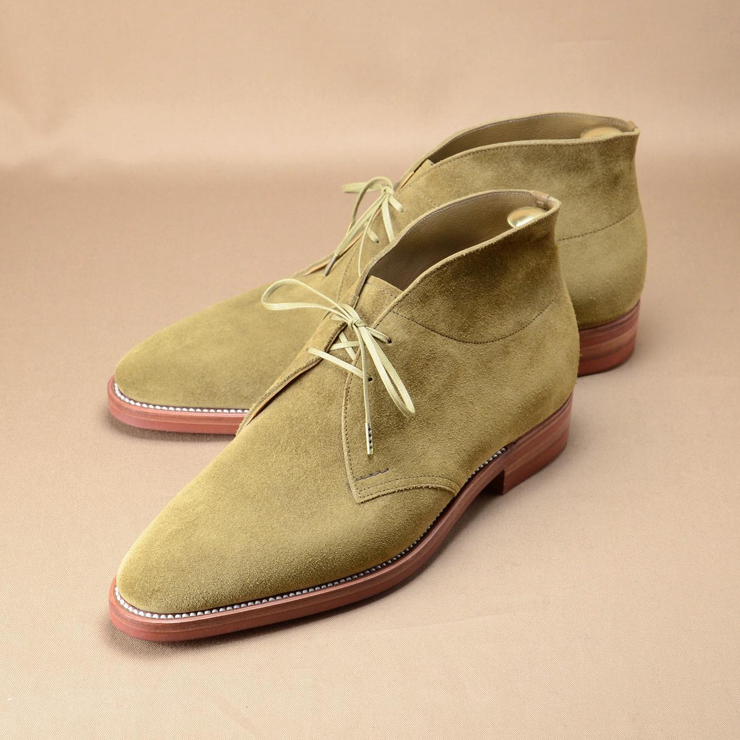New Yellow Suede Booties-Zittor