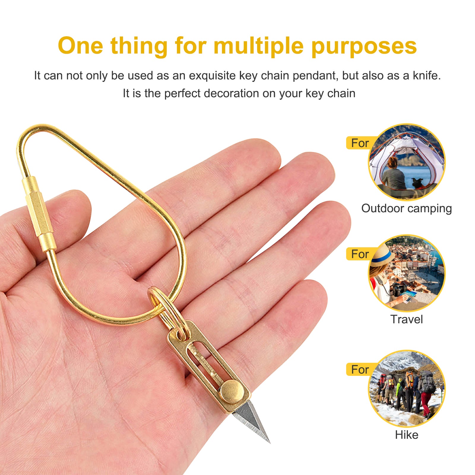 🔥LAST DAY 60% OFF🔥Brass Mini Push Knife Keychain-FREE SHIPPING