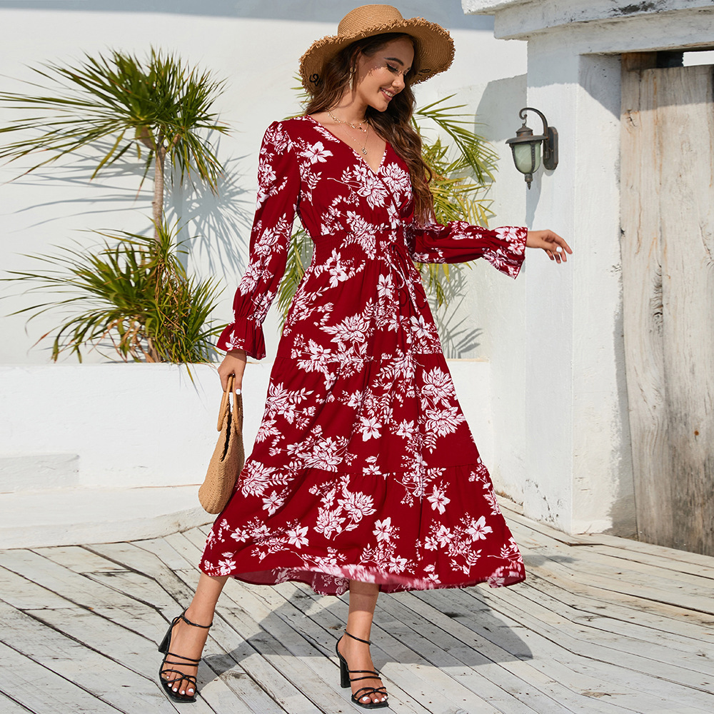 🔥Temperament lantern sleeve cake dress
