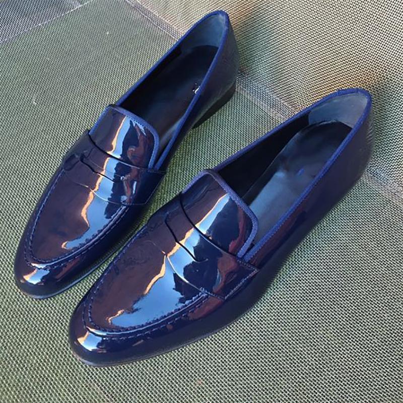 Italian Glossy Men's Leather Shoes-Zittor