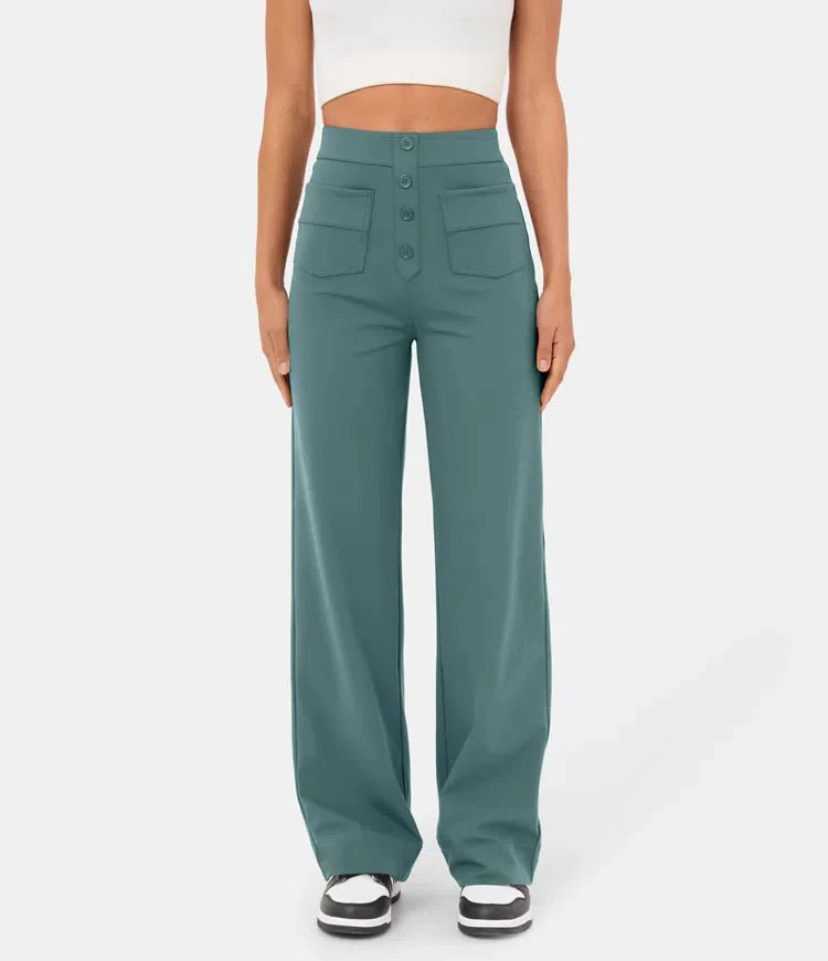 HIGH-WAISTED ELASTIC CASUAL PANTS