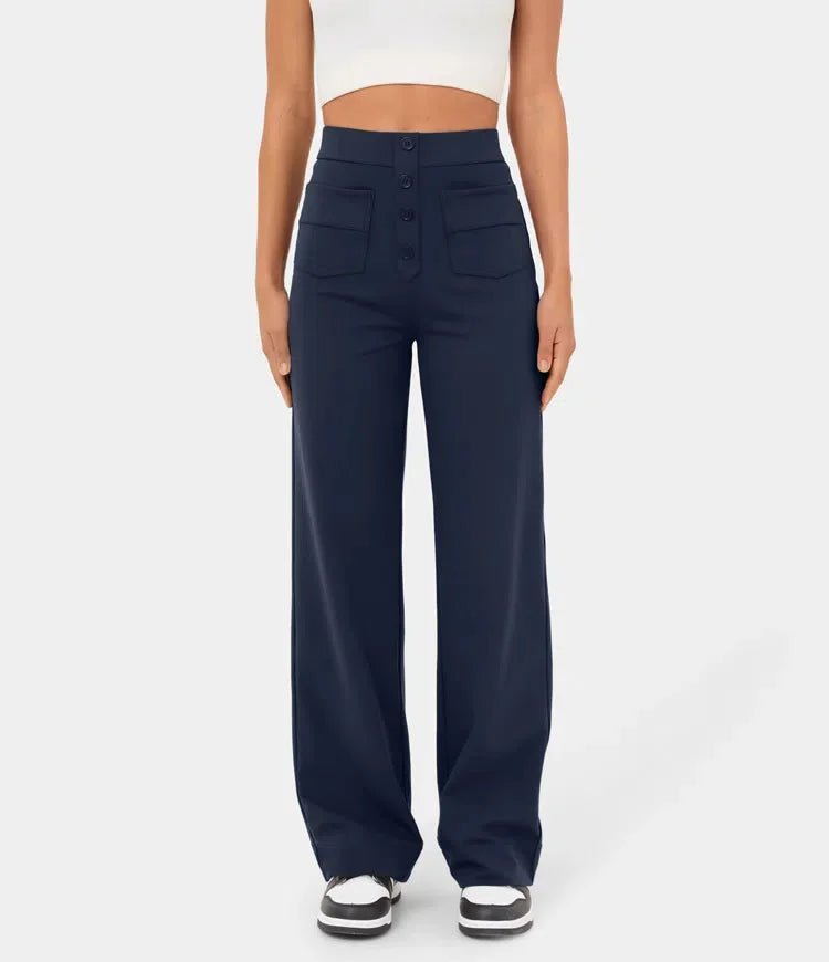 HIGH-WAISTED ELASTIC CASUAL PANTS