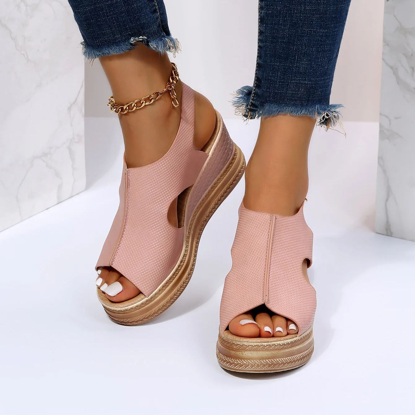 [Copy]🔥LAST DAY PROMOTION 50% OFF -2023 New Women's Summer Flat Wedge Fish Mouth Casual Sandals