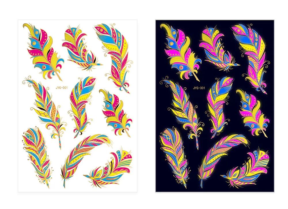FLUORESCENT WATERPROOF TATTOO STICKERS
