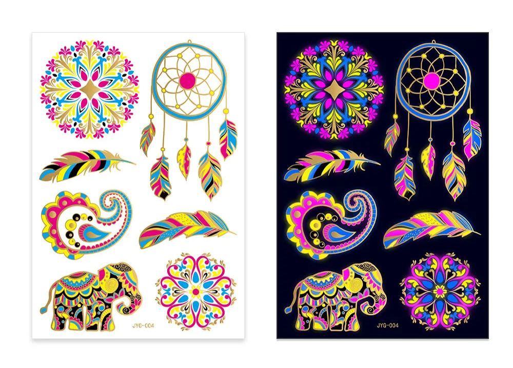 FLUORESCENT WATERPROOF TATTOO STICKERS