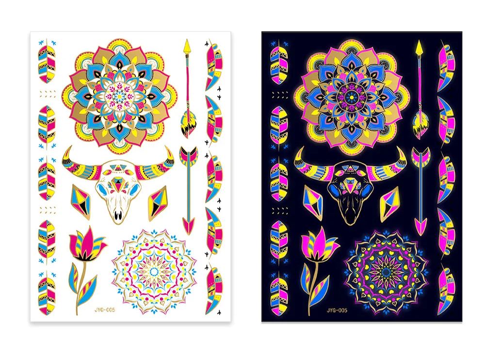 FLUORESCENT WATERPROOF TATTOO STICKERS