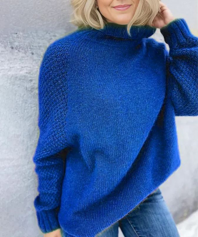WOMAN'S OVERSIZED KNIT TURTLENECK WARM SOFT SWEATER