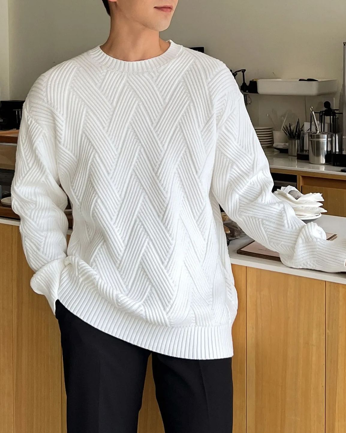Men‘s Solid Drop Shoulder Sweater