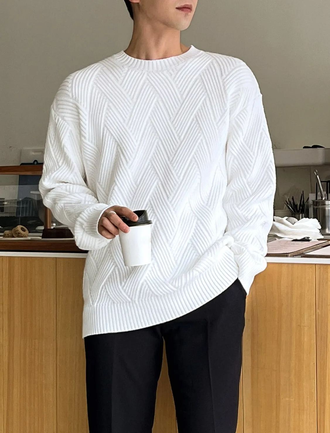 Men‘s Solid Drop Shoulder Sweater
