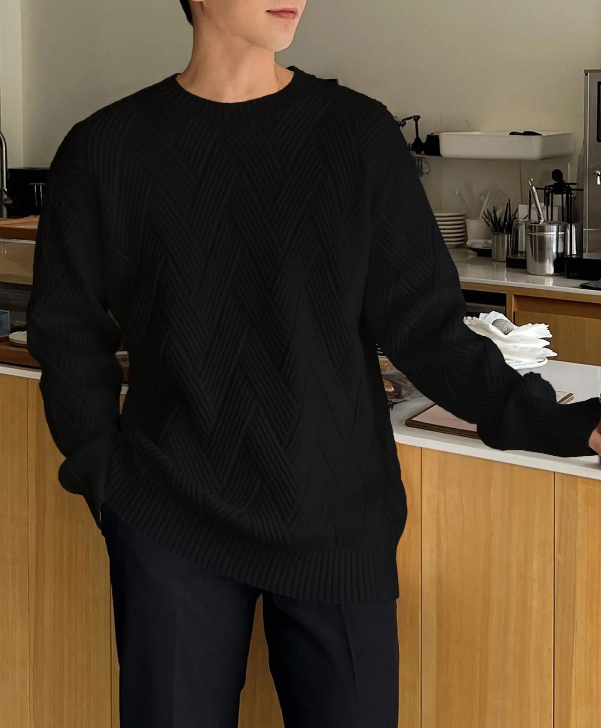Men‘s Solid Drop Shoulder Sweater