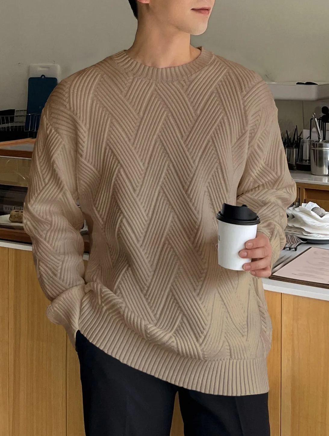 Men‘s Solid Drop Shoulder Sweater