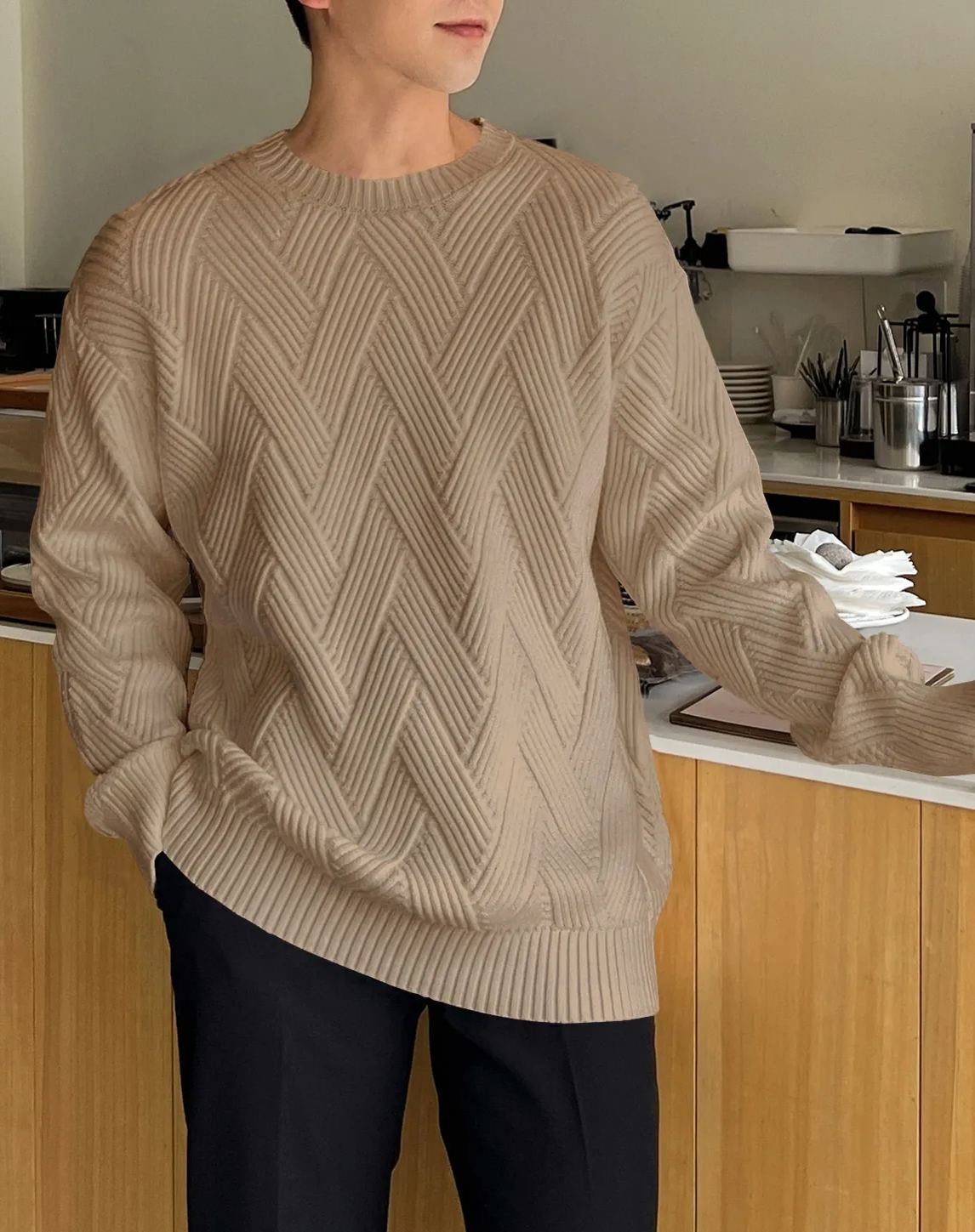 Men‘s Solid Drop Shoulder Sweater