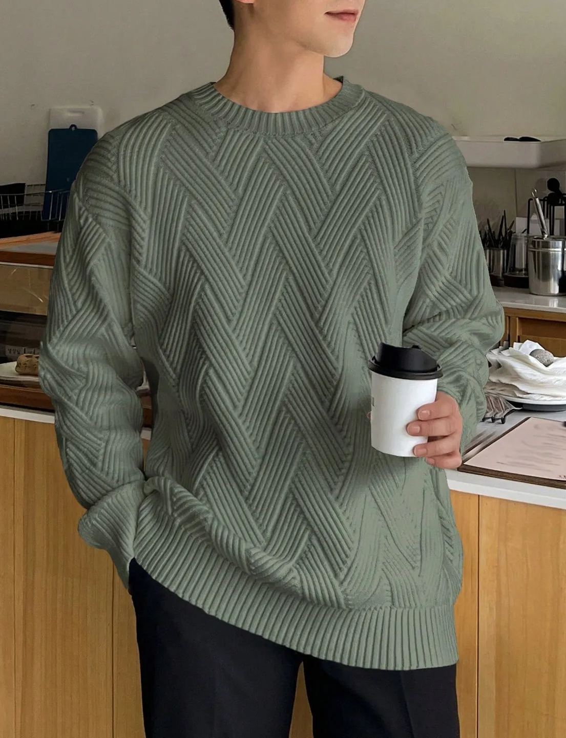 Men‘s Solid Drop Shoulder Sweater