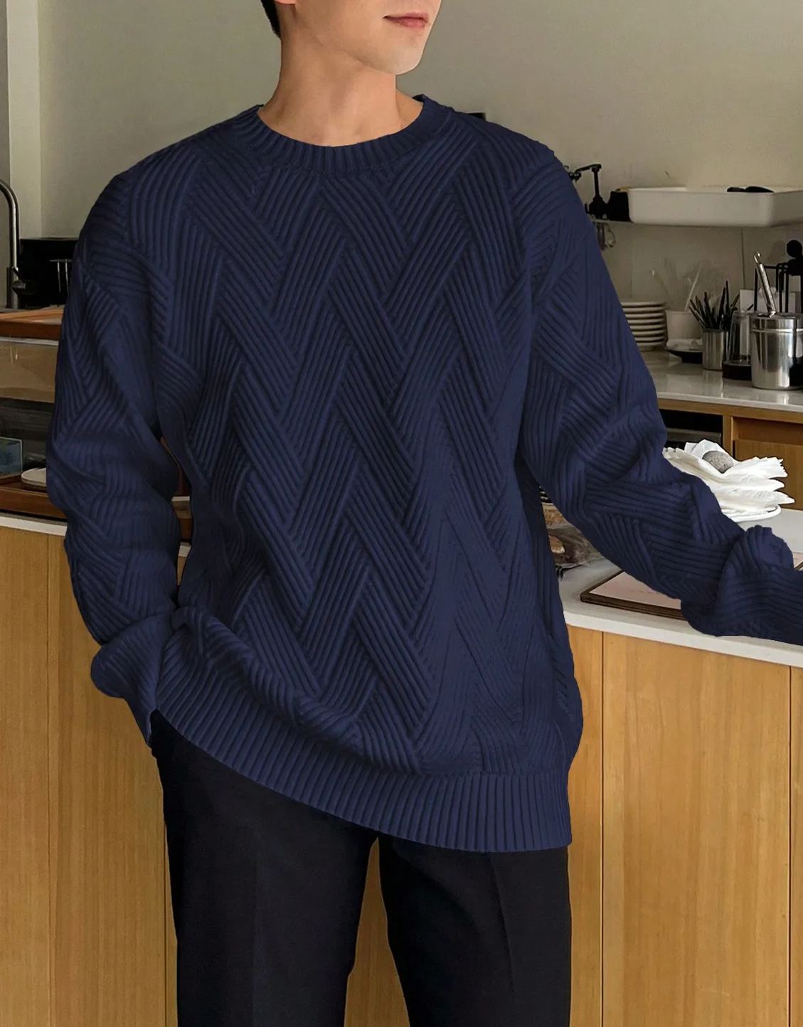 Men‘s Solid Drop Shoulder Sweater