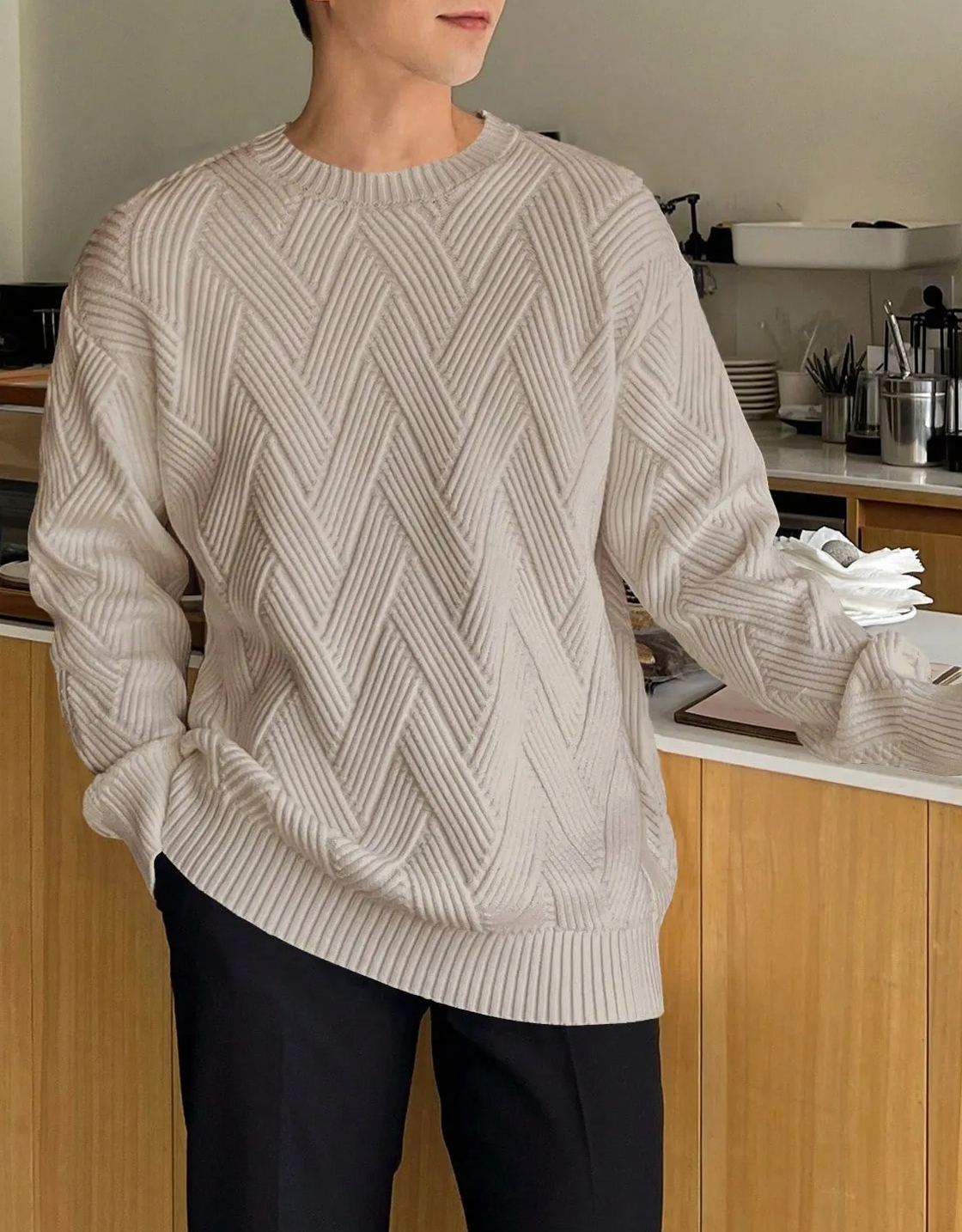 Men‘s Solid Drop Shoulder Sweater