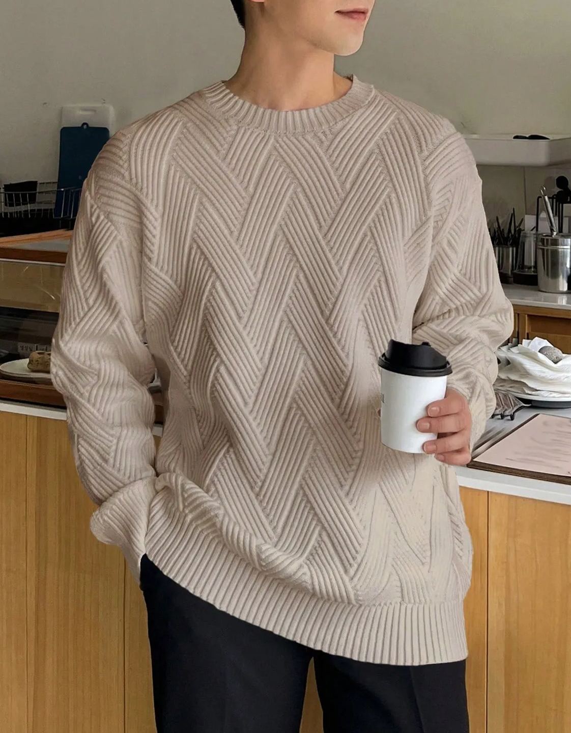 Men‘s Solid Drop Shoulder Sweater