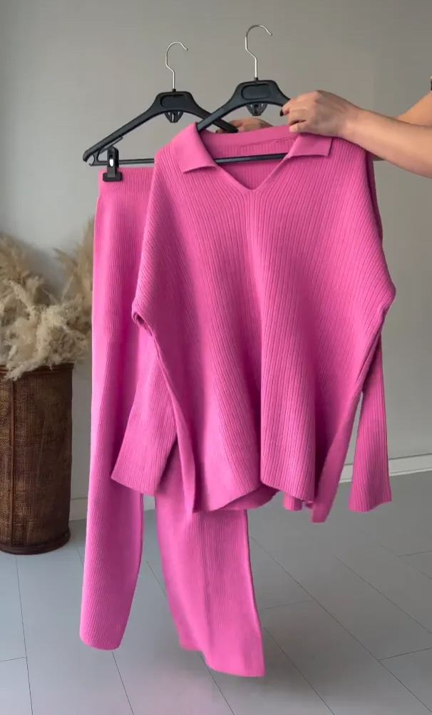 Polo Neck Knitwear Set