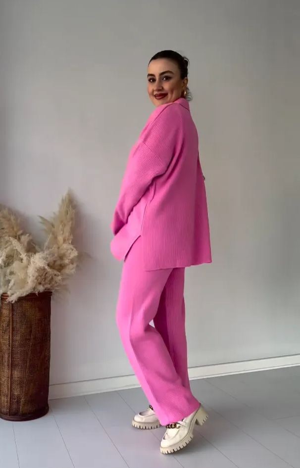 Polo Neck Knitwear Set