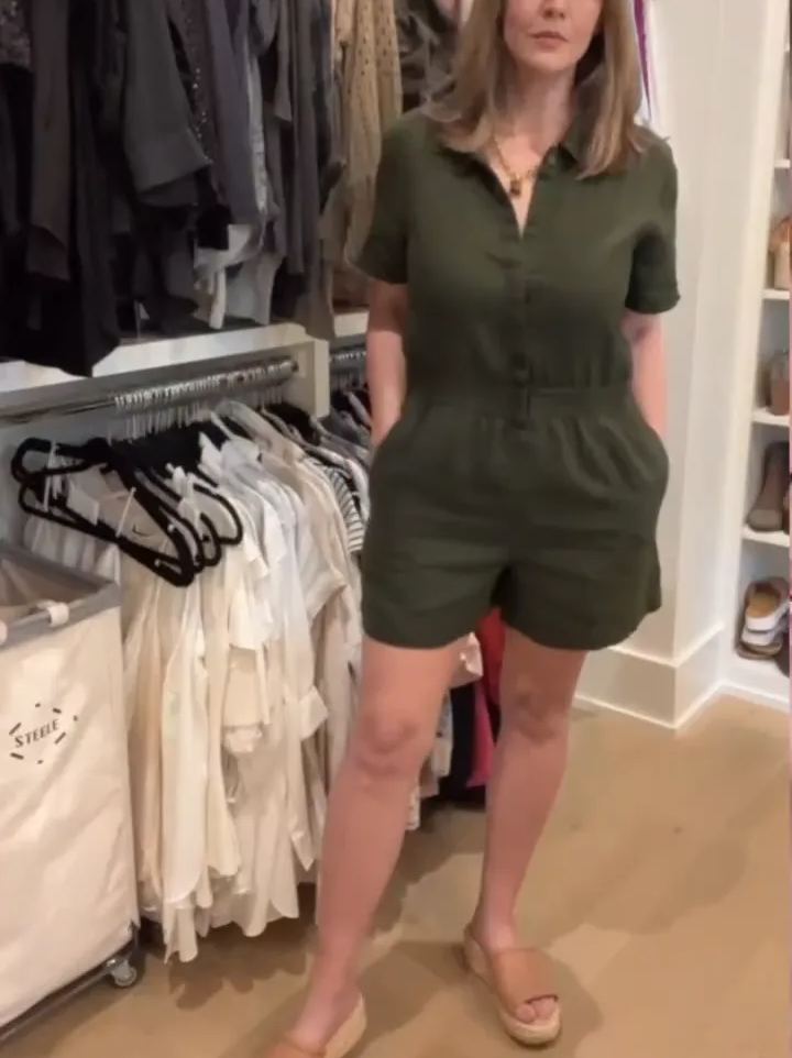 2024 WOMEN'S COTTON LINEN WIDE LEG SHORT JUMPSUIT